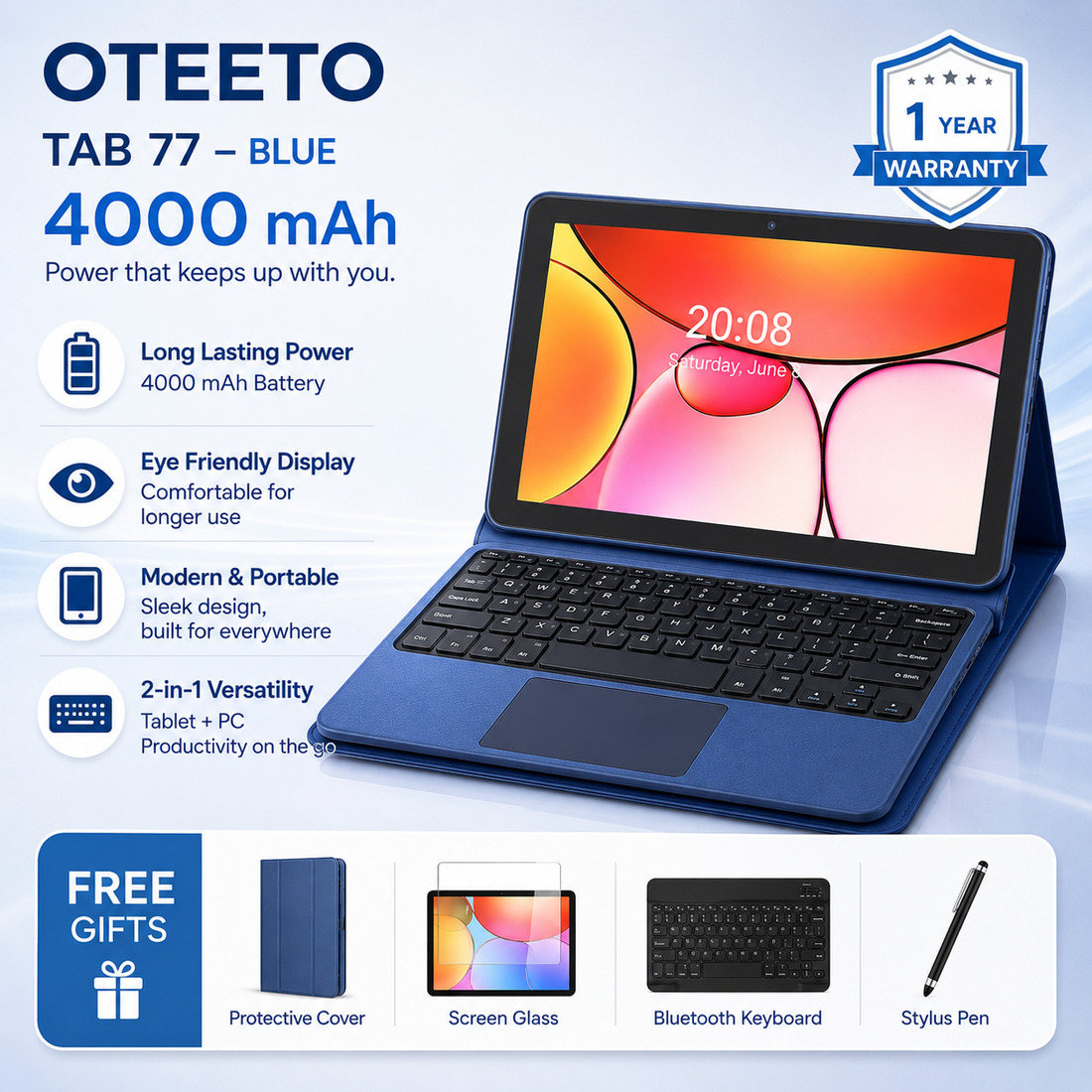 ⚡SIM Supported Tablet With 1-Year Warranty | 8GB RAM + 256GB Storage | 🎁 Free Gifts