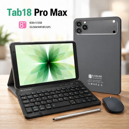 Tab18 Pro Max Tablet - 8GB RAM 512GB Storage - 5G SIM Support - Keyboard & Mouse Included
