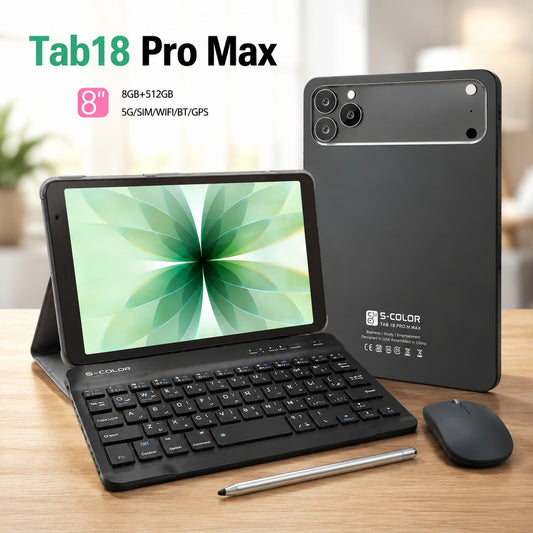 Tab18 Pro Max Tablet - 8GB RAM 512GB Storage - 5G SIM Support - Keyboard & Mouse Included