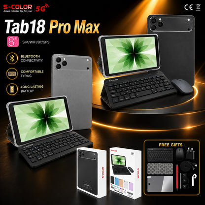 Tab18 Pro Max Tablet - 8GB RAM 512GB Storage - 5G SIM Support - Keyboard & Mouse Included
