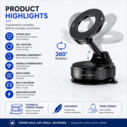 360° Magnetic Phone Holder - All Mobiles Supported ✅