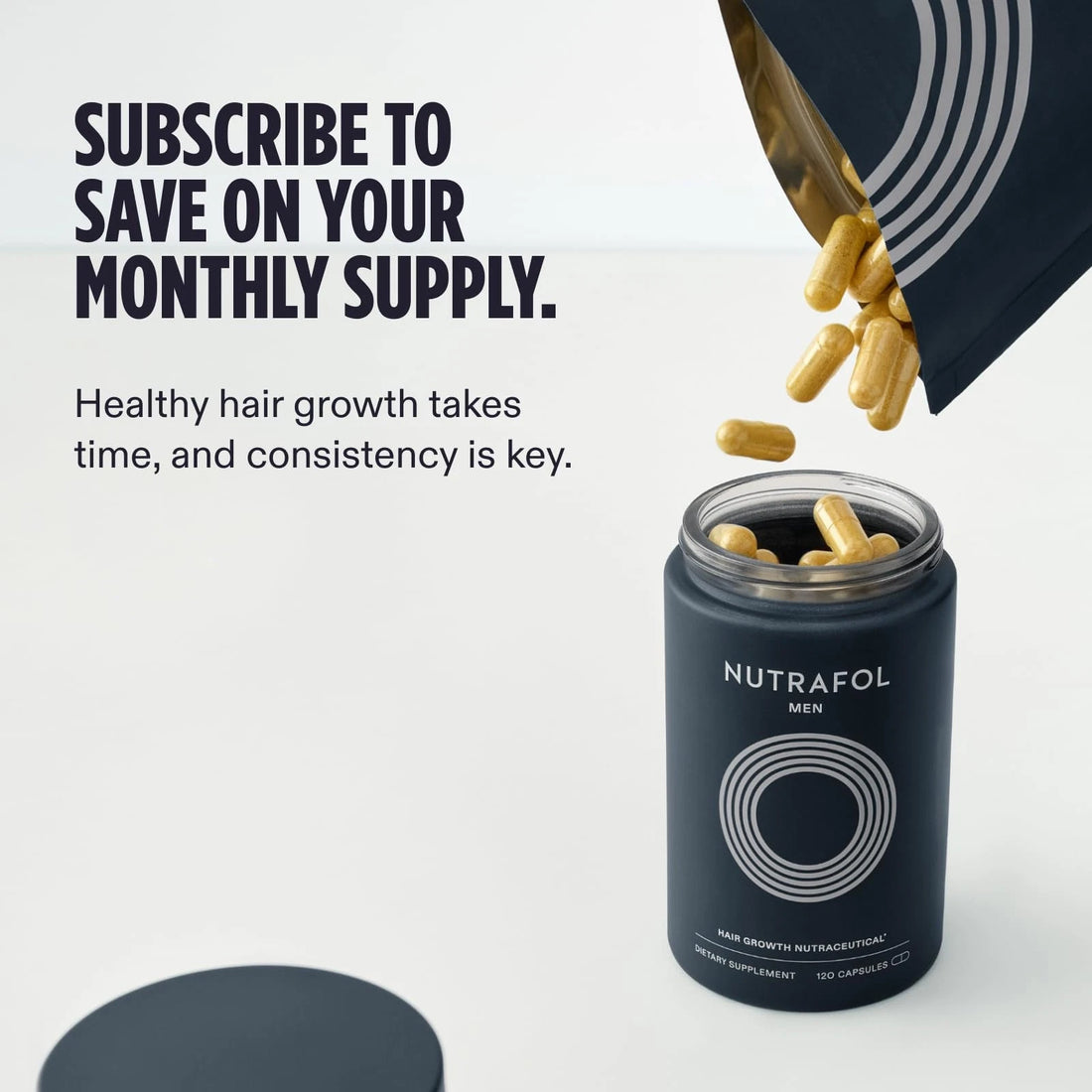 NutrafoI Men's Hair Growth Supplements, Clinically Tested for Visibly Thicker Hair and Scalp Coverage, Dermatologist Recommended - 120 CAP