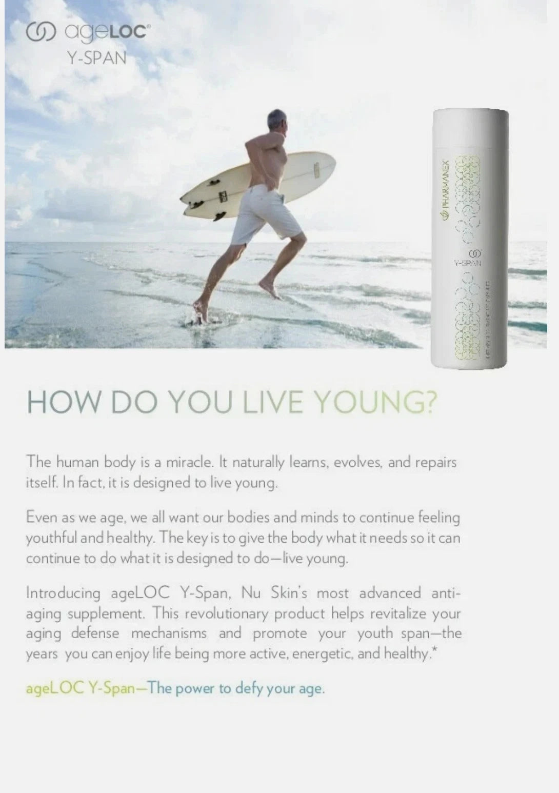 Nu Skin Pharmanex ageLOC Youth (Y-Span) 120 softgels,