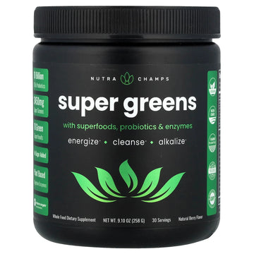 Super Greens With Superfoods, Probiotics & Enzymes, Natural Berry