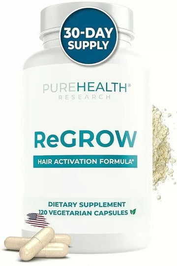ReGROW Hair Growth Vitamins with Biotin, Hair Supplement by PureHealth Research